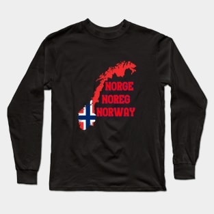 Norway flag & map Long Sleeve T-Shirt